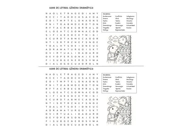 Sopa de letras género dramático