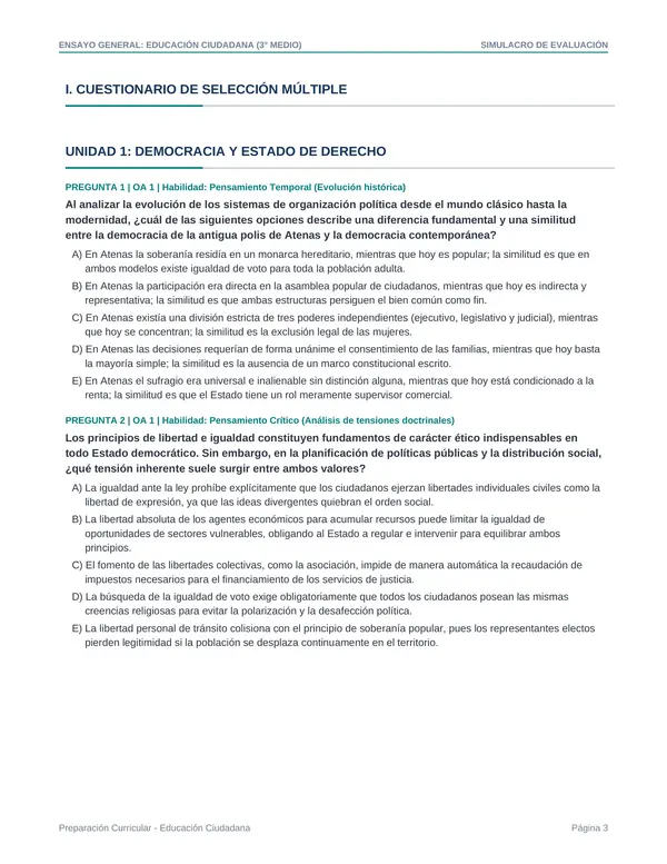 Ensayo Exámenes libres Educación Ciudadana III° medio