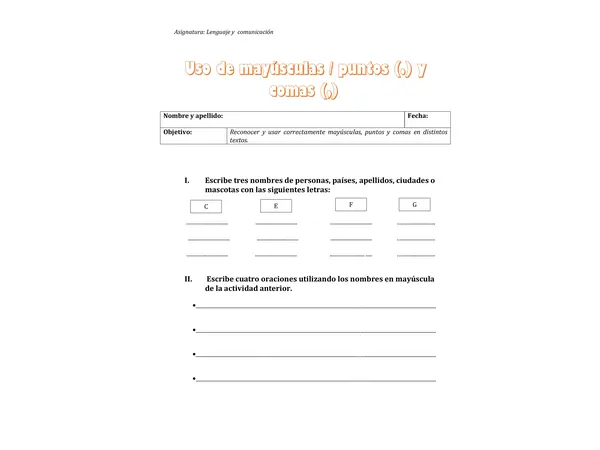 Uso de mayúsculas 
