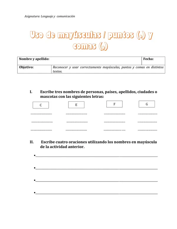 Uso de mayúsculas 