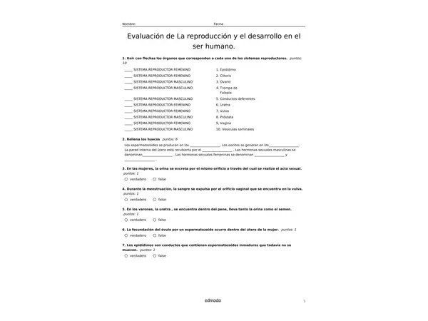 Evaluación de Ciencias Naturales