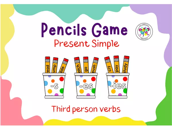 PENCILS GAME PRESENT SIMPLE THIRD PERSON ENGLISH 