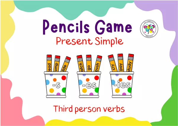PENCILS GAME PRESENT SIMPLE THIRD PERSON ENGLISH 