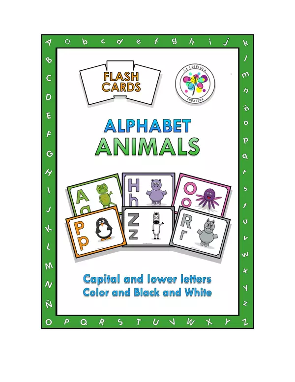 Flash Cards Alphabet Animals ABC Cut Color