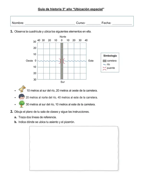 Guía de historia 3°año "Ubicación espacial"