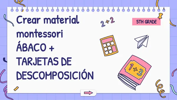 Matematica creacion abaco montessori + tarjetas 