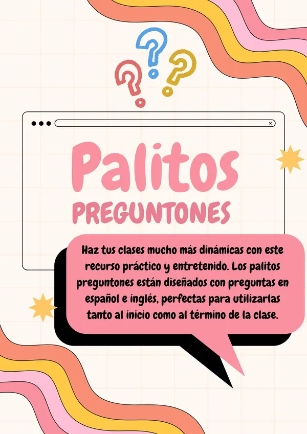 Palitos preguntones (español/inglés)