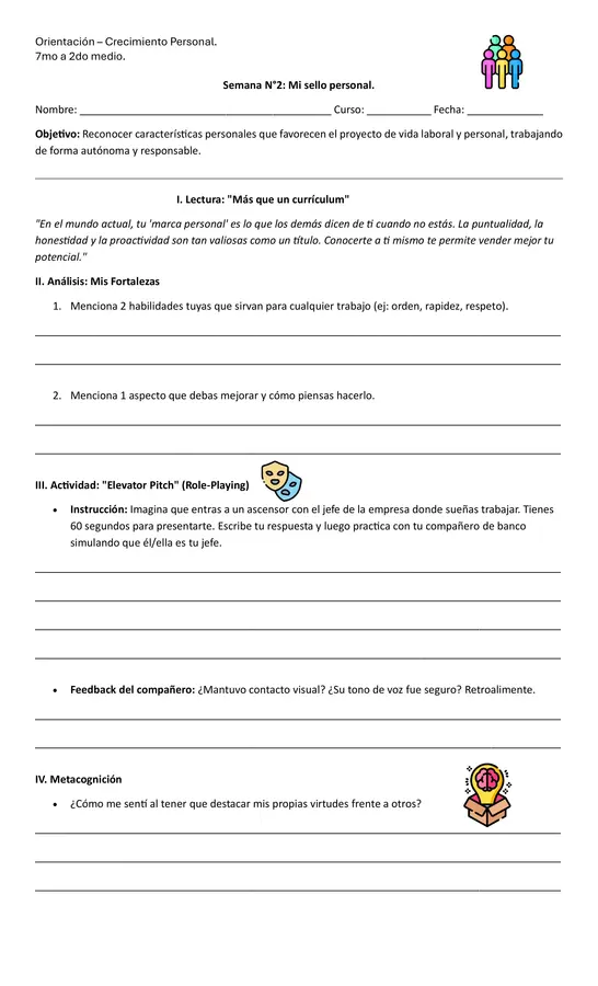 🚀 Pack Completo: Orientación y Crecimiento Personal (7mo a 2do Medio)