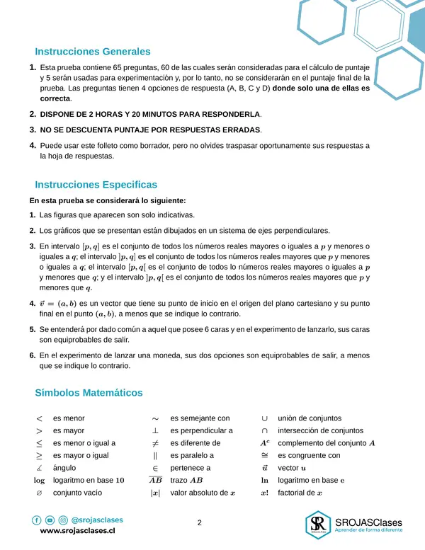 PAES Regular Competencia Matemática 1 - Admisión 2022