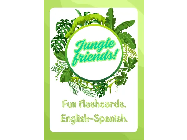 Jungle friends-Tarjetas-flashcards imprimibles. Inglés-Español.
