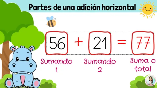 Suma horizontal hasta 99