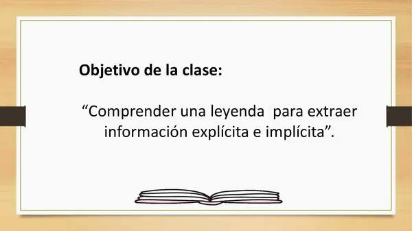 ppt la leyenda - comprensión lectora segundo básico
