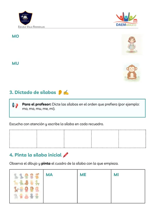 Evaluación letra M adecuada