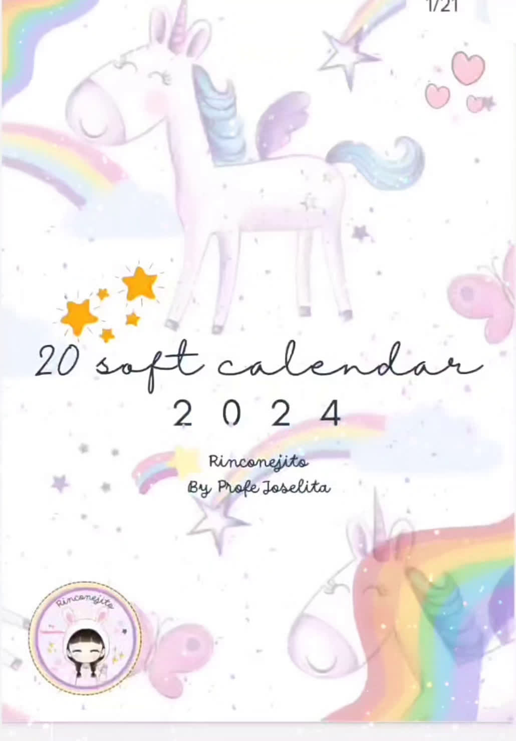20 Soft calendar 2024 PDF imprimibles y plastificables