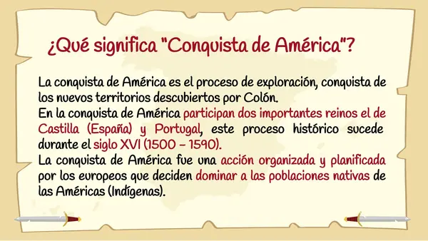 Descubrimiento y conquista del continente Americano" 