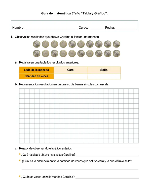 Guía 3°año "Tabla y gráfico"