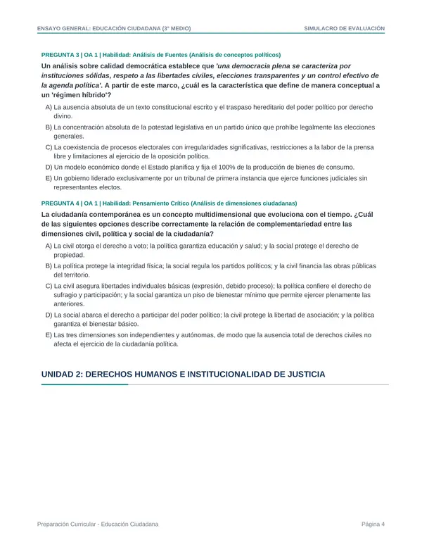 Ensayo Exámenes libres Educación Ciudadana III° medio
