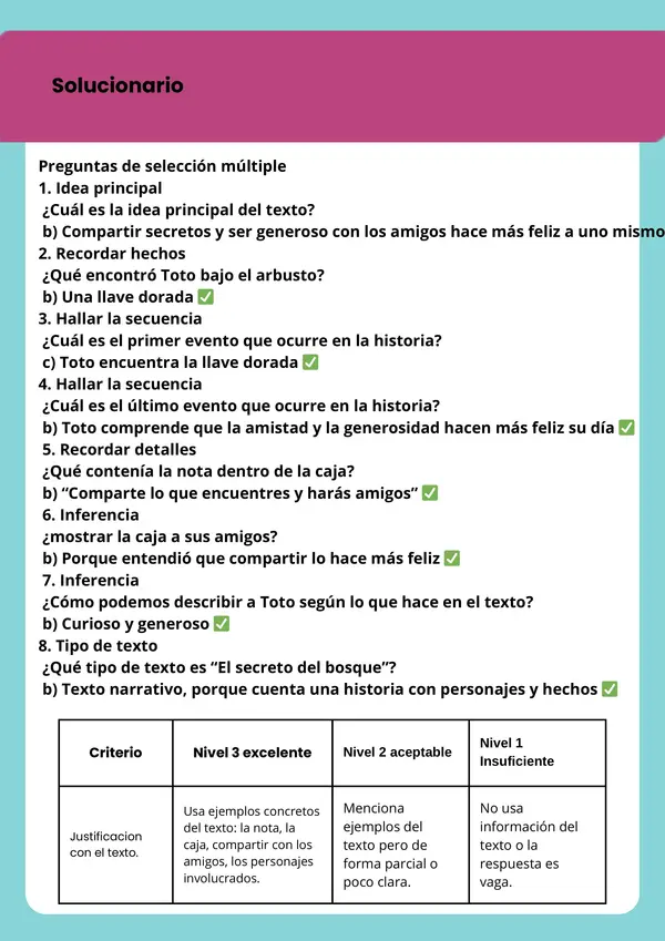 Cuadernillo de Comprensión Lectora – Nivel 4° Básico