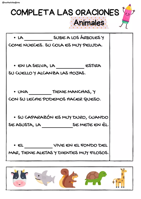 Comprensión lectora de oraciones