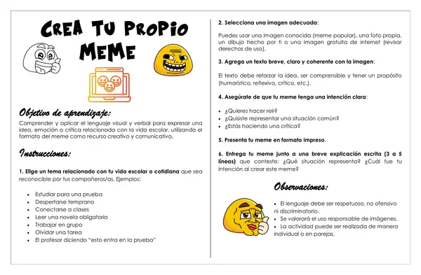Guía de trabajo - Crea tu propio meme