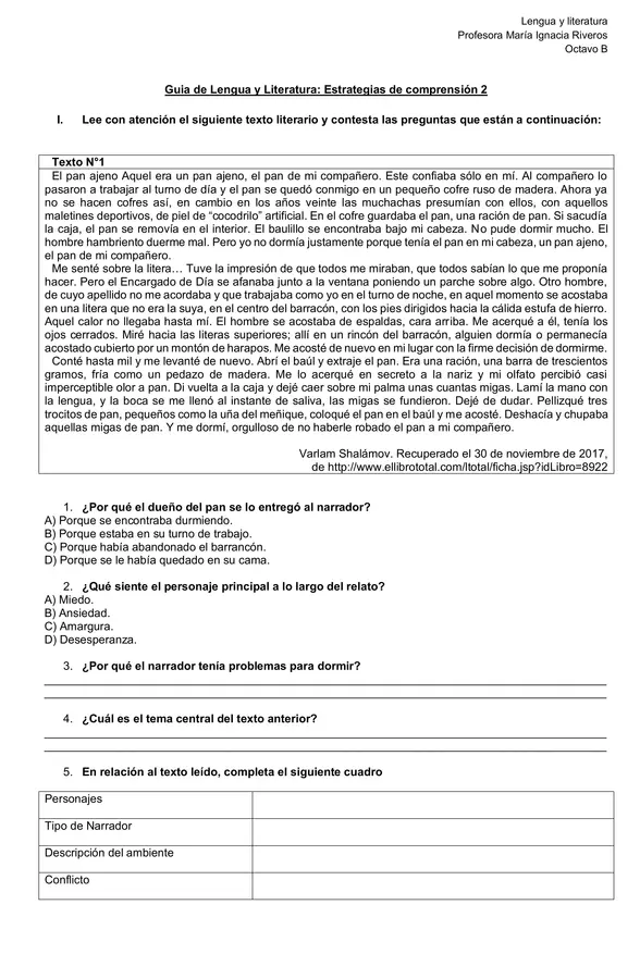 Guia estrategias comprensión lectora 
