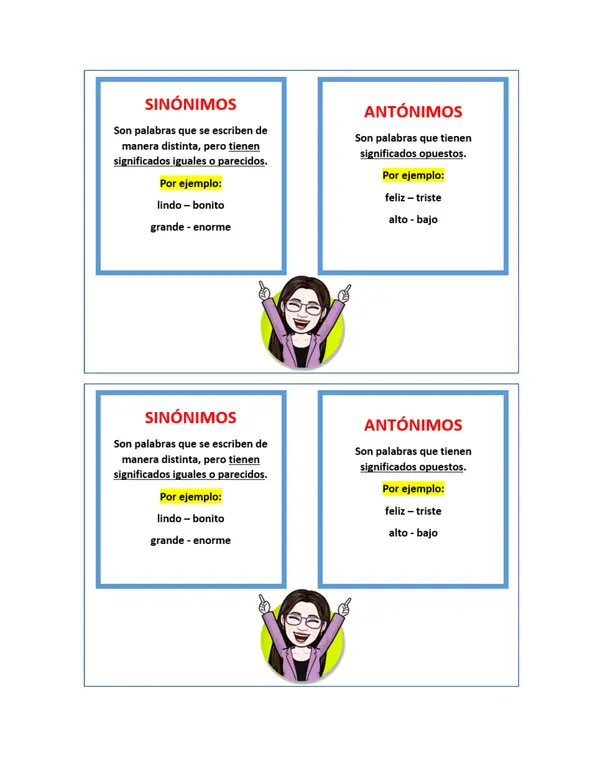 Cuaderno sinónimos y antónimos