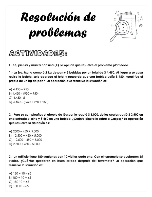 Guía de trabajo - Resolución de problemas