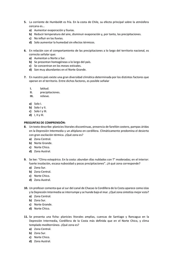 Evaluación Electivo de Geografía | Unidad 2 | Fila A | Tercero - Cuarto Medio