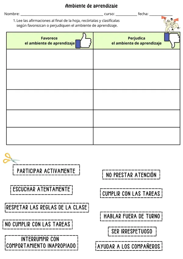 Ficha lista para usar: Hábitos y Actitudes Positivas