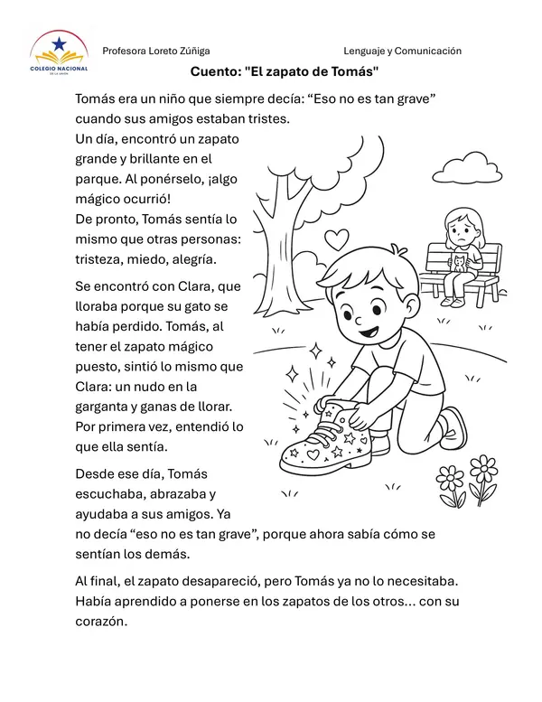 Cuento sobre la empatía: el zapato de Tomás.