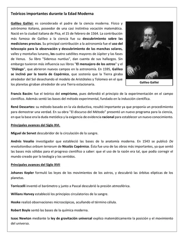 Guía N° 3: “La revolución científica y personajes destacados de la edad moderna”