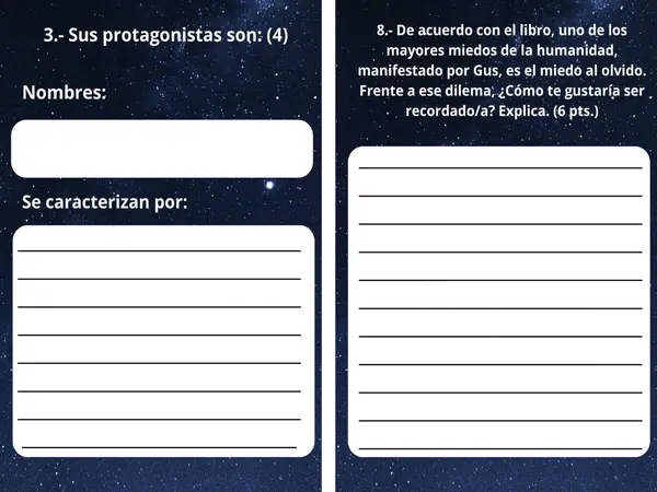 "Evaluación del Libro Bajo la misma estrella" 8° Básico