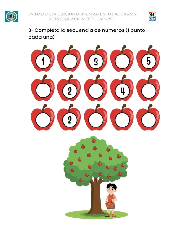 prueba de matematicas 1 al 5 