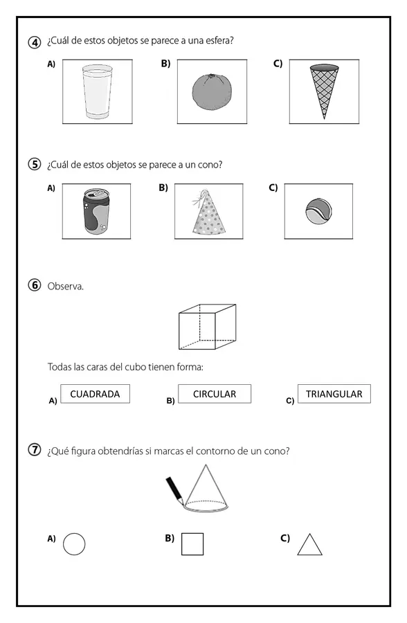 Prueba Geometría y Patrones de figuras 1° básico