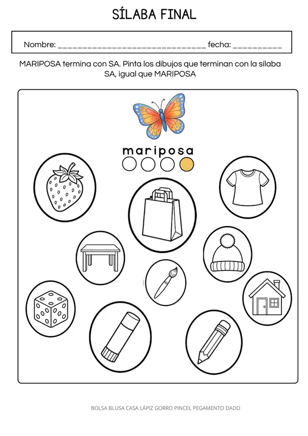 Sílaba Final 1 - Conciencia Fonológica