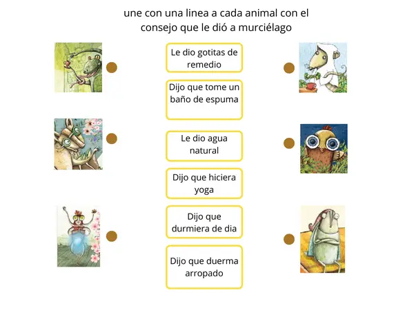 actividad  cuento el terrible problema del murciélago 