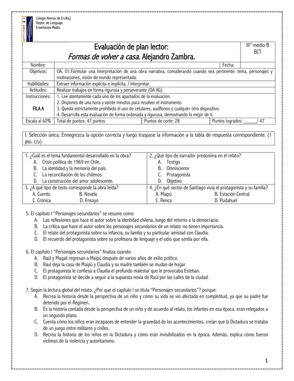Formas de volver a casa. Alejandro Zambra