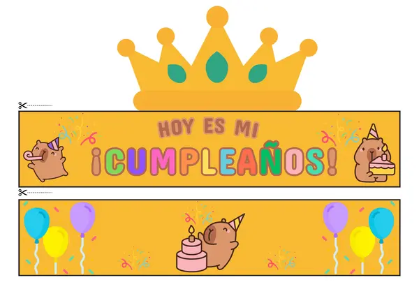 Corona de cumpleaños - versión capibara