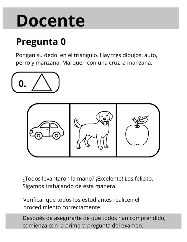 Diagnóstico de Comprensión Lectora con Imágenes | Nivel Inicial – No Lectores / NEE