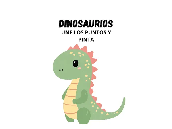 Dinosaurios: Une los puntos (según el orden de los números) y pinta