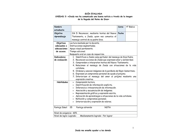 GUÍA EVALUADA UNIDAD 3 