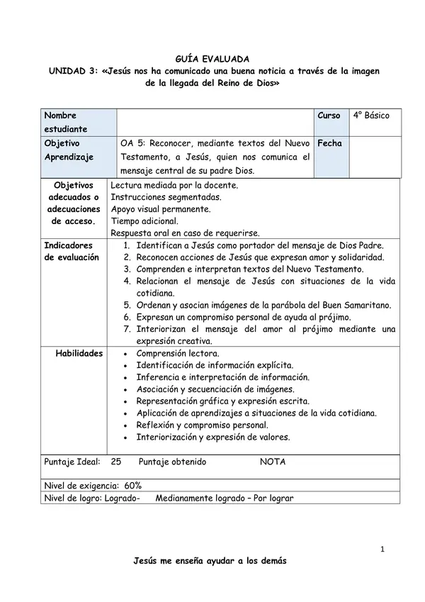 GUÍA EVALUADA UNIDAD 3 