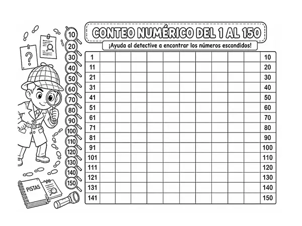Conteo Númerico 1 al 150