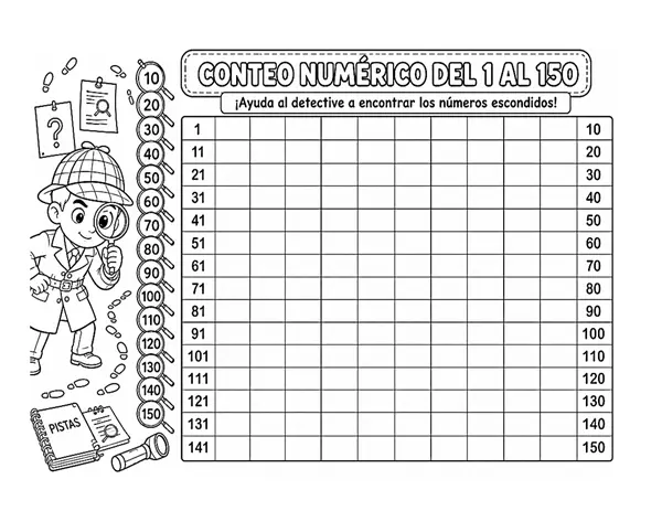 Conteo Númerico 1 al 150