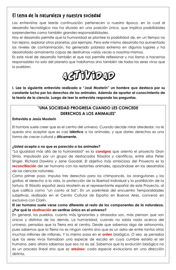 Guía de trabajo - Entrevistas reflexión y análisis - 8° 