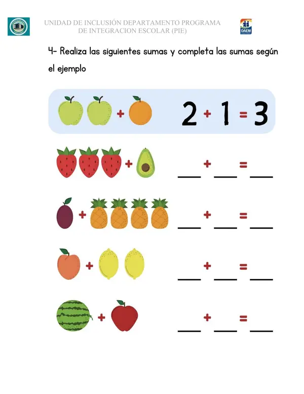 prueba de matematicas 1 al 5 