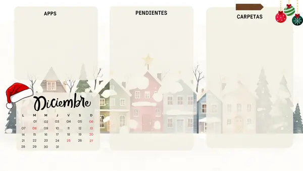 Fondo de Pantalla Organizador para PC – Apps, Carpetas y Pendientes + Calendario Mensual