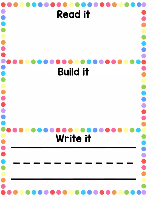 Activity mat: Read it - Build it - Write it