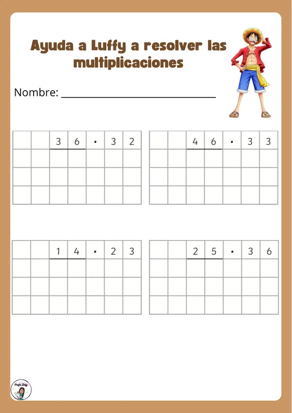 Multiplicaciones y divisiones One Pice