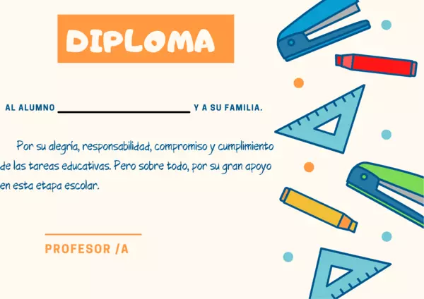 Diploma EDITABLE para padres y alumnos.
